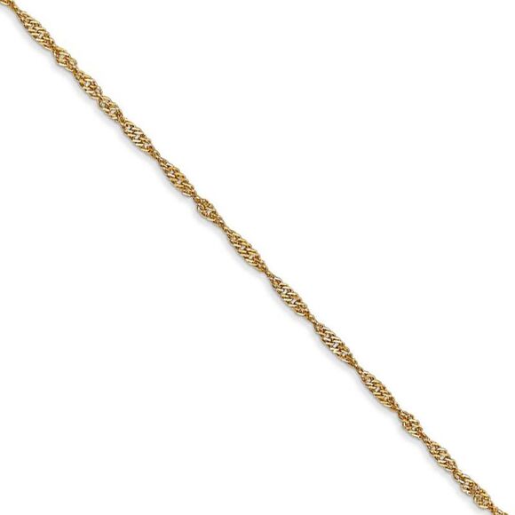 Black Bow Jewelry Co. Jewelry - 1.4mm, 14k Yellow Gold, Singapore Chain Necklace, 24 Inch